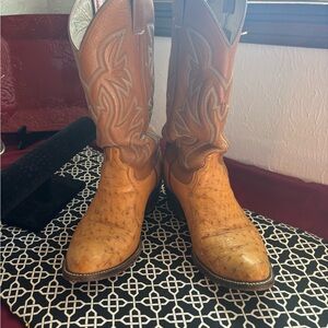 Men's Cowtown Boots Made in the USA 8D Ostrich LeatherBoots - Brittle in color